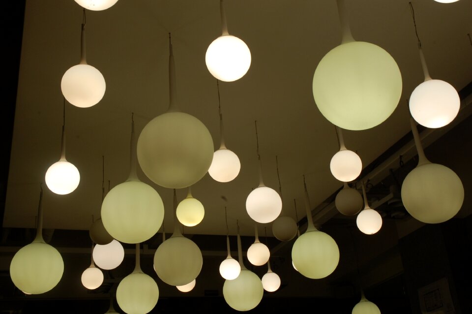 White ceiling light and shade