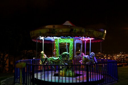 Roundabout children black horse