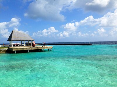 Maldives water villa sea photo