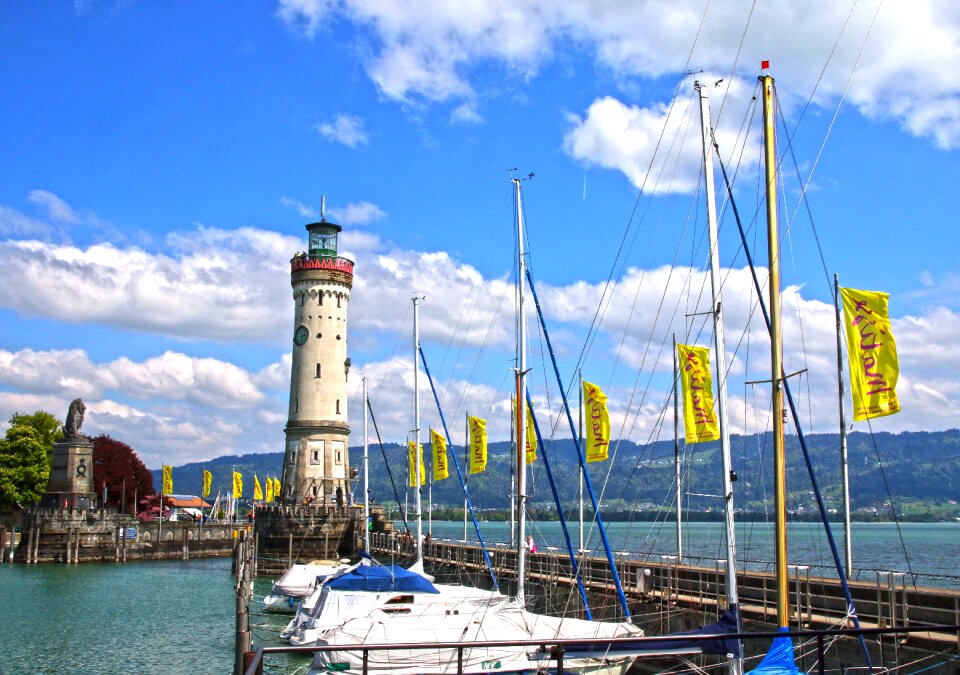 Lighthouse boats sailing boats