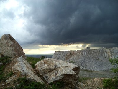 Cliff stone cloud photo