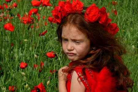 Red hair camp flower