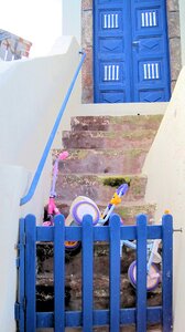 Toys travel house steps photo