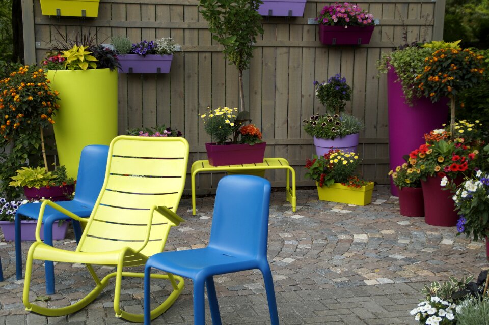 Flowers planted pots