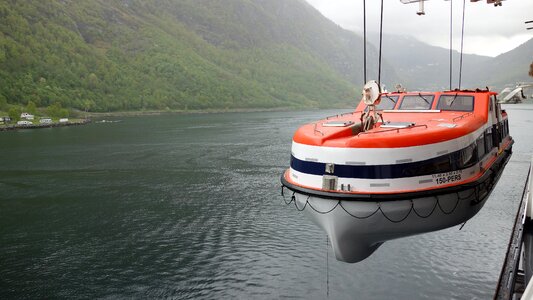 Safety boat orange photo