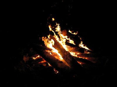 Yellow burn wood fire photo