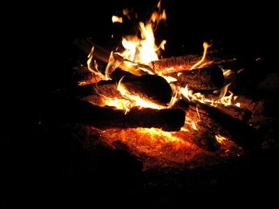 Yellow burn wood fire photo