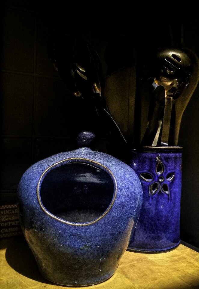 Spoon blue ceramics