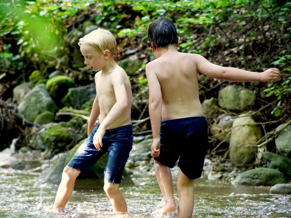 Guys splashing cooling