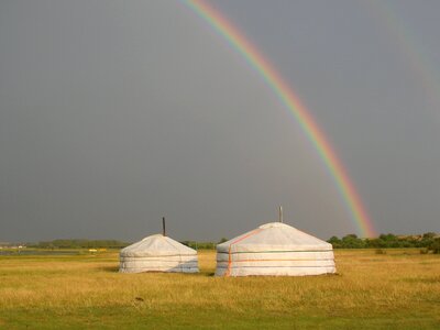 Mongolia rainbow tents photo