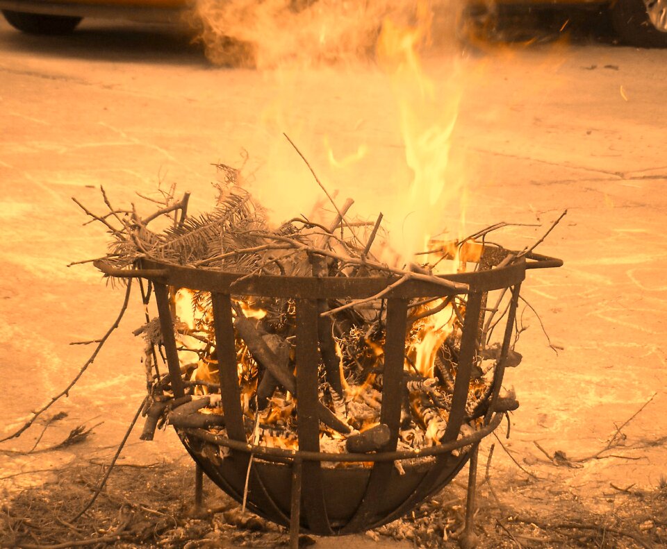 Flame grill burn
