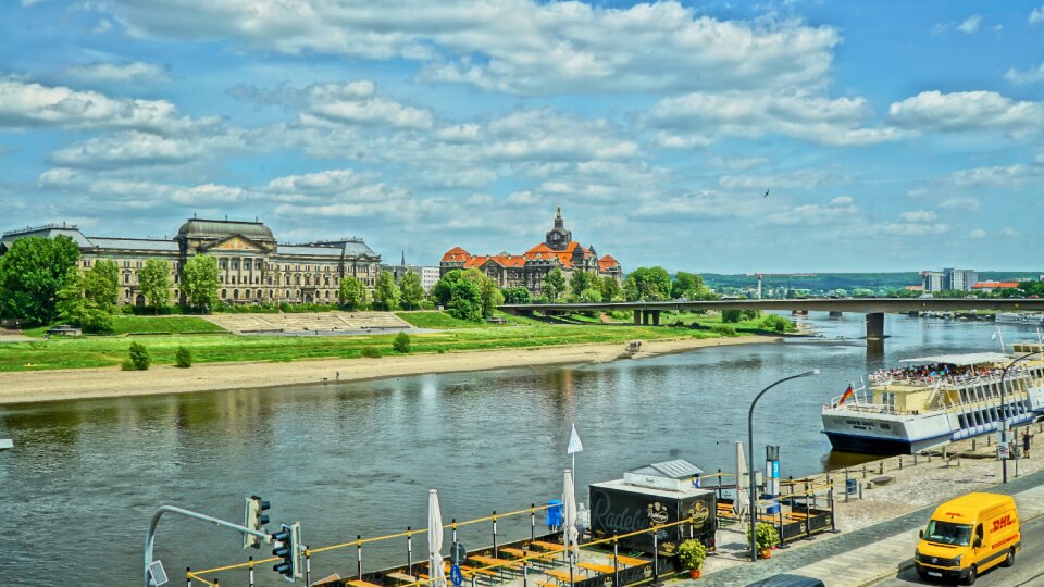 Paddle steamer city historic center