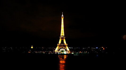 Paris the eiffel tower night view photo