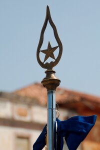 Flag coat of arms soldiers