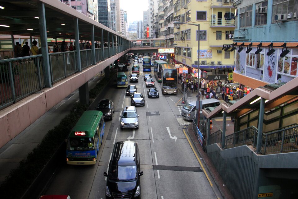 Traffic narrow crowded