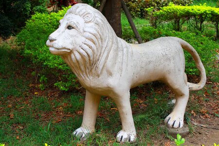 Lion statue park photo