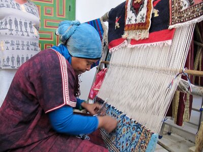 Hand labor weaver arbeiterinportrait photo