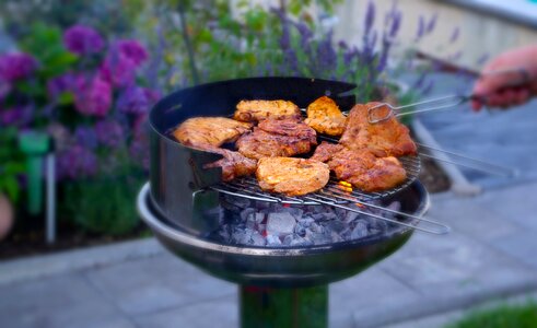 Barbecue meat marinated photo