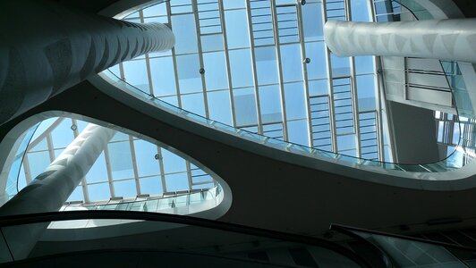 Blue sky building futuristic