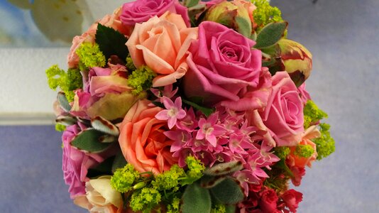 Pastel color summer bouquet pink rose