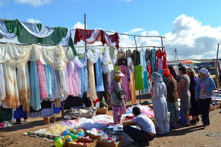 Market central asia village photo