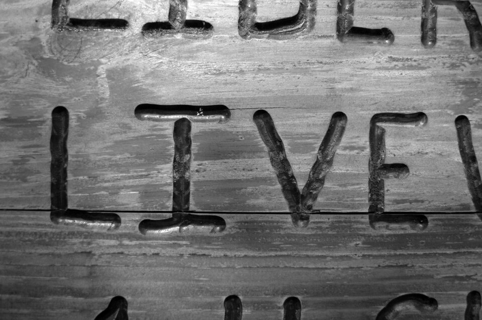 Letters black and white decorative