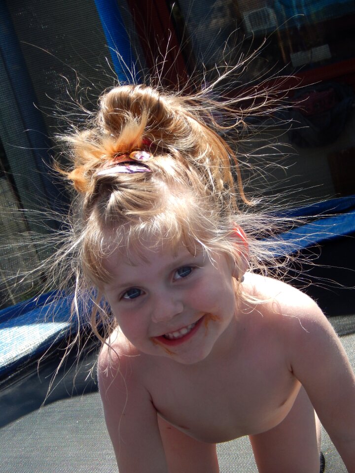 Sister trampoline summer