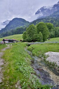 Mountain landscape mountains hut photo