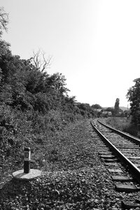 Rails railway black and white photo photo