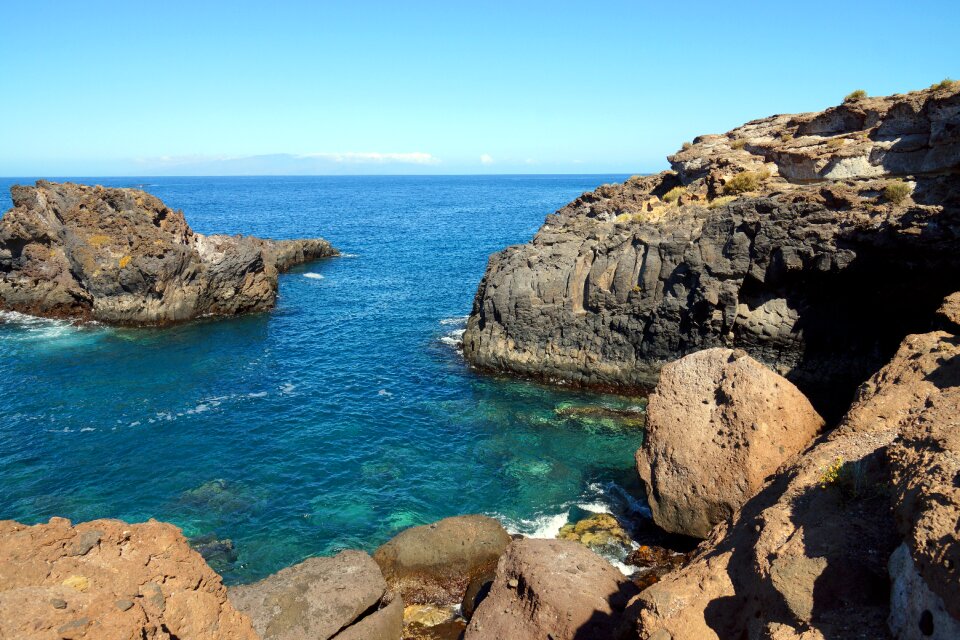 Rock canary islands coast photo