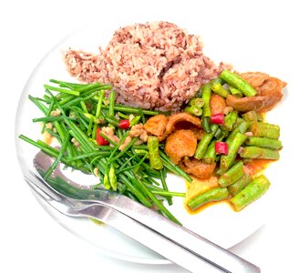 Healthy brown rice vegetables