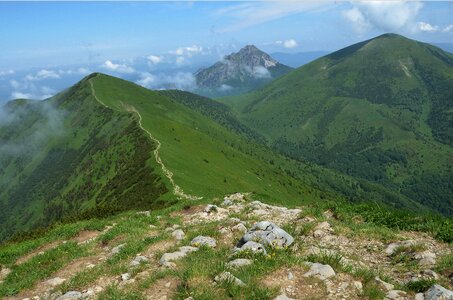 Mountain ridge path tourism