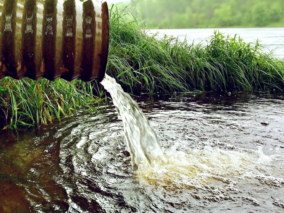 Rainwater river pipe