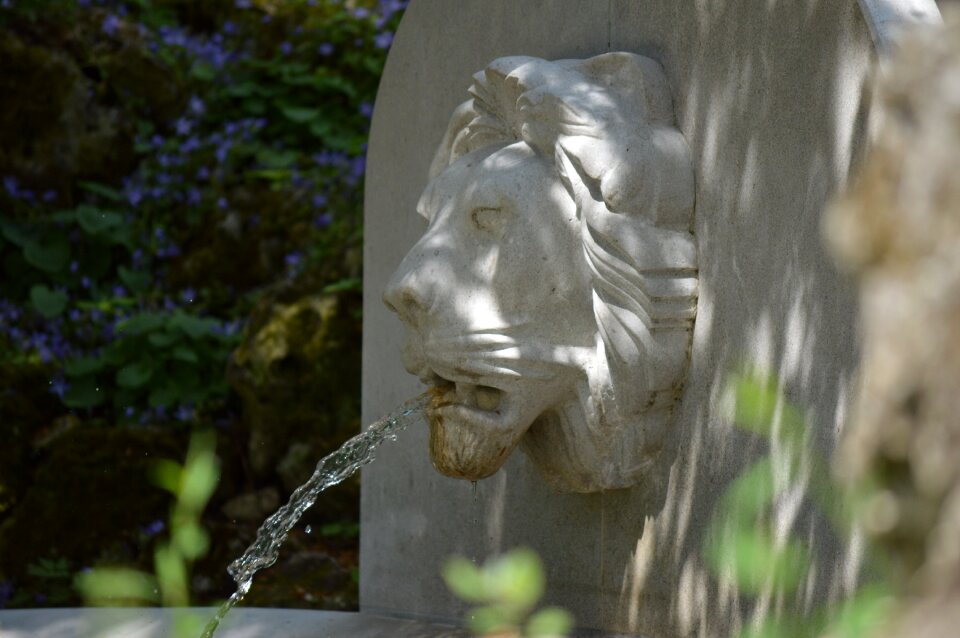 Lion stone fountain