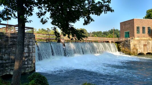 Outdoor blue waterfall