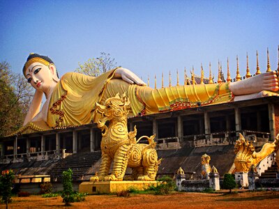 Buddha statue sleep thailand photo