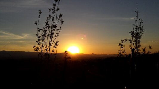Mountain sun sky