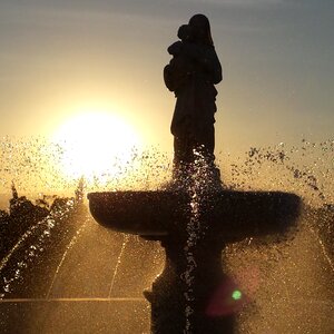 Crystalline sculpture sunset photo