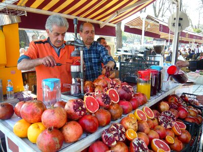 Pomegranates turkey market photo
