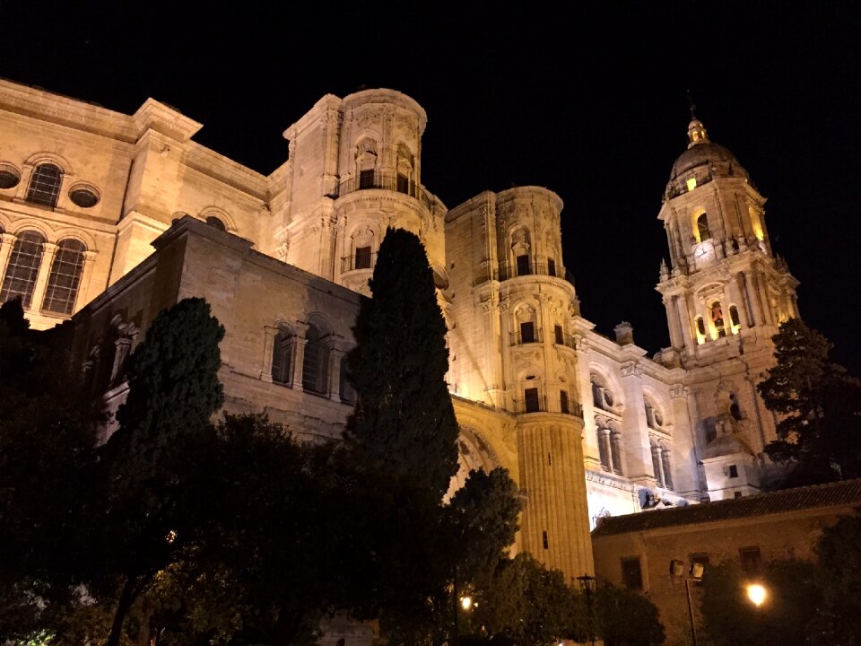 Malaga night temple