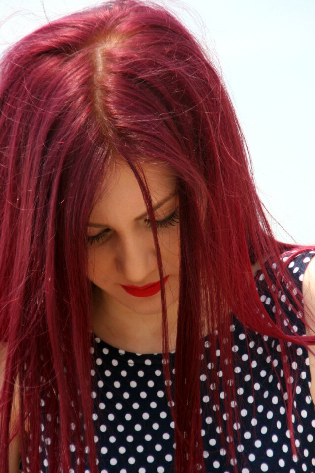 Red hair beauty lip