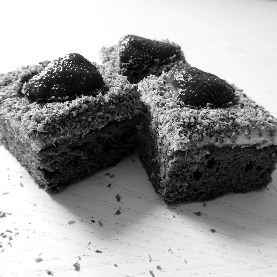 Black and white bake strawberry cake