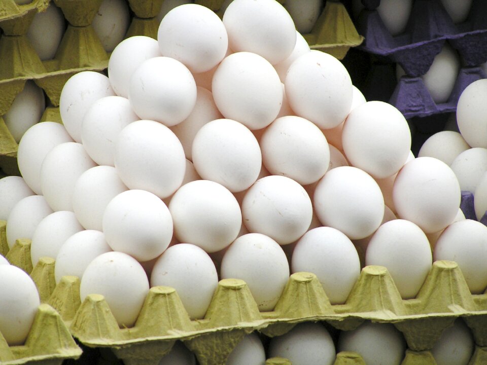 Egg packaging stack stacked