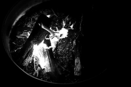 Hot campfire outdoors