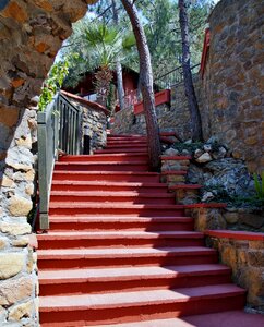 Red soar stone steps photo