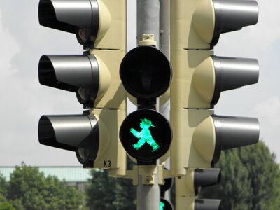 Go traffic signal road sign