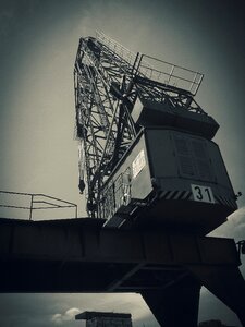 Rhine port load crane photo