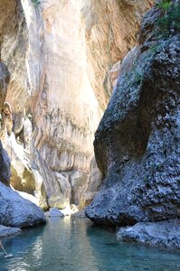 Pyrenees mountain river stones photo