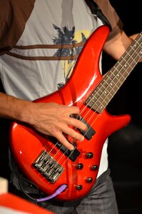 Electric guitar musical instrument red photo