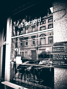 Cafe black white streetlife